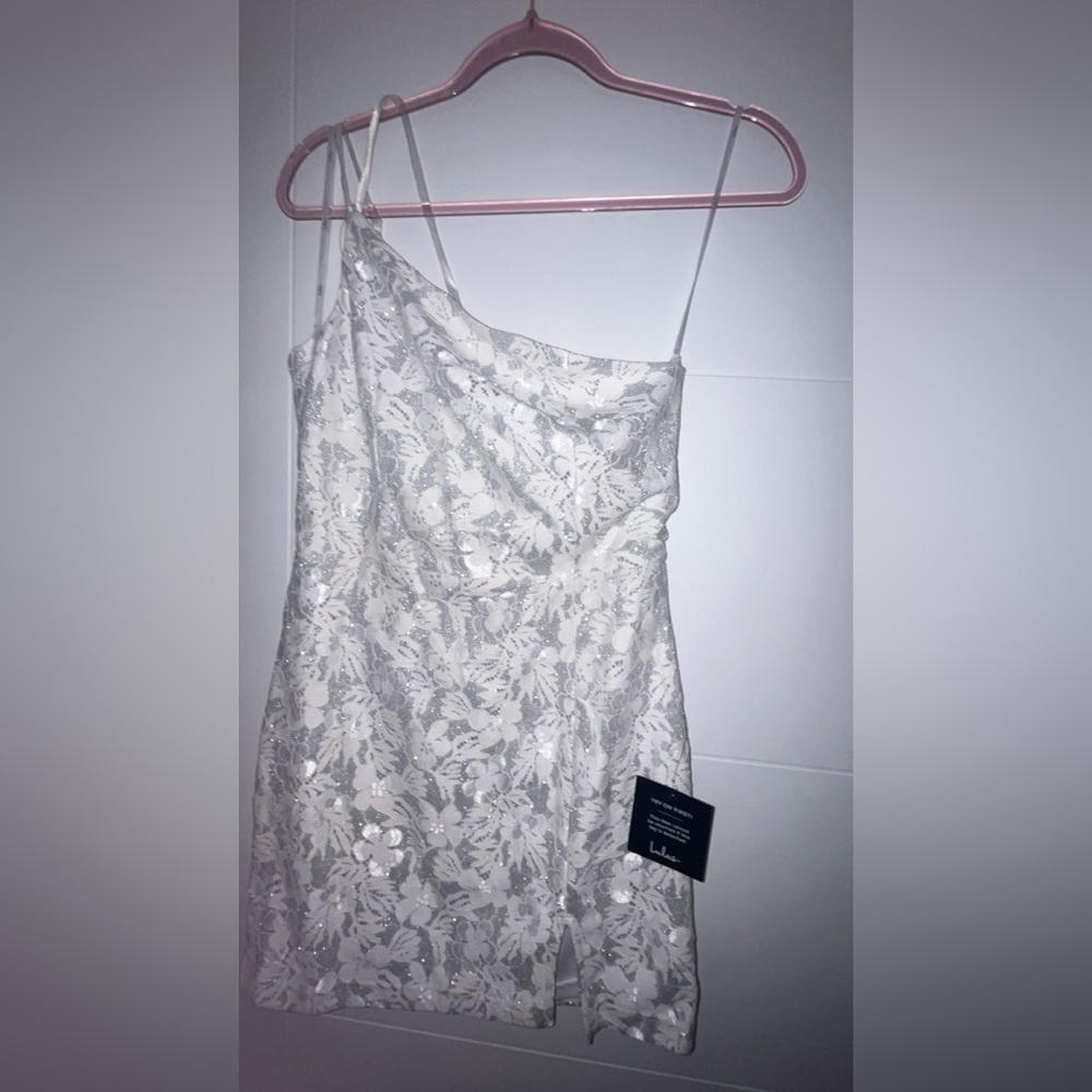 Lulu's White Floral Lace Wedding Dress